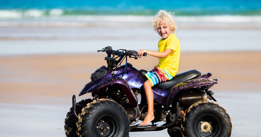 Riding on an ATV is a fun adventure for the whole family