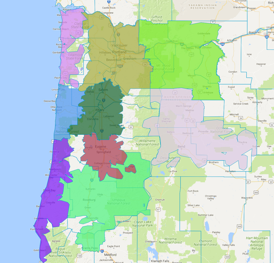 heating oil coverage map