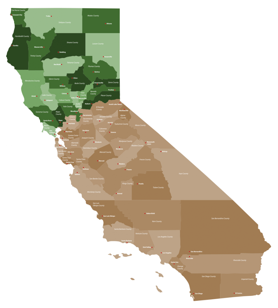 north california map